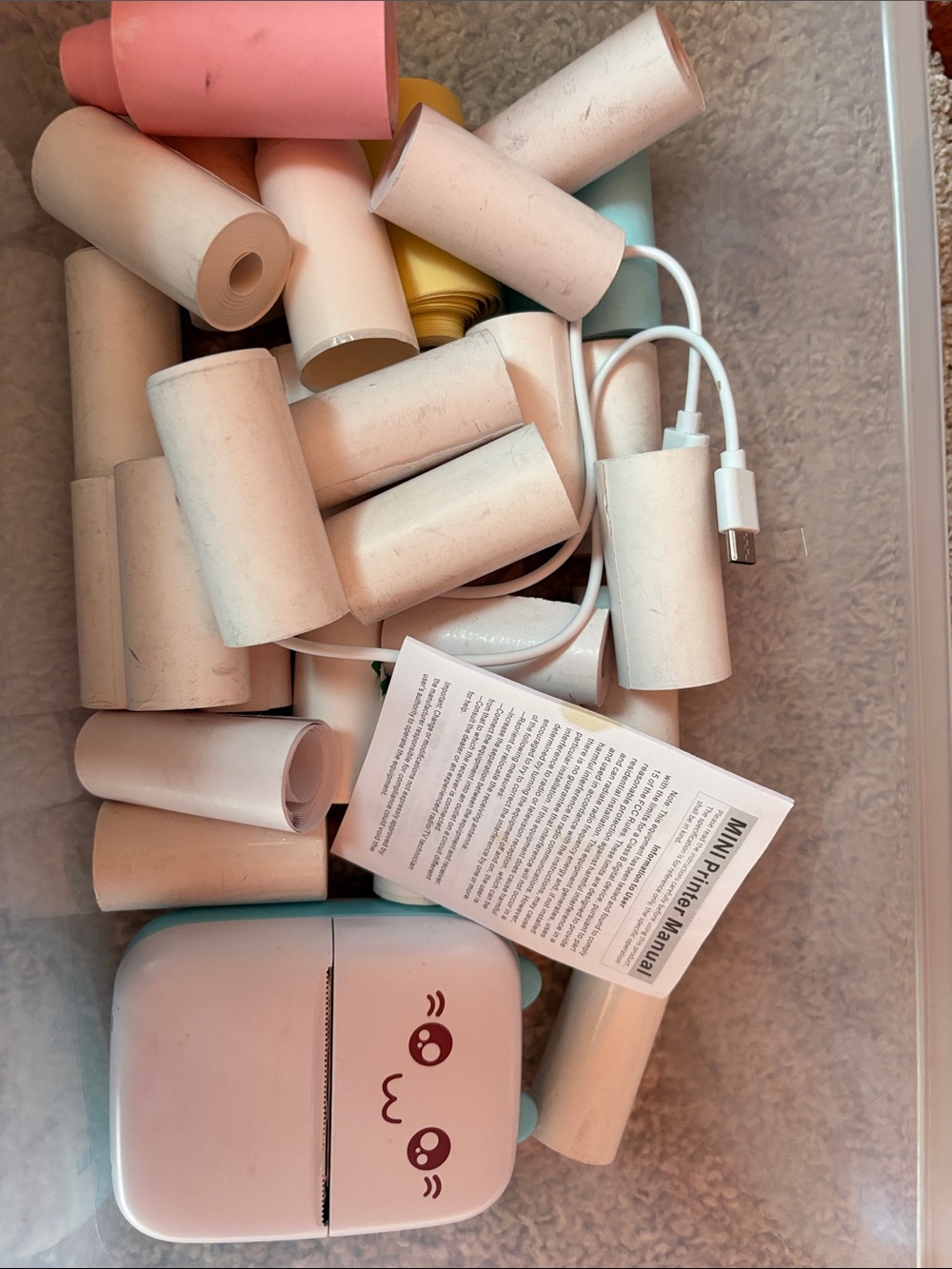 Mini Thermal Label Printer - Pastel Pink